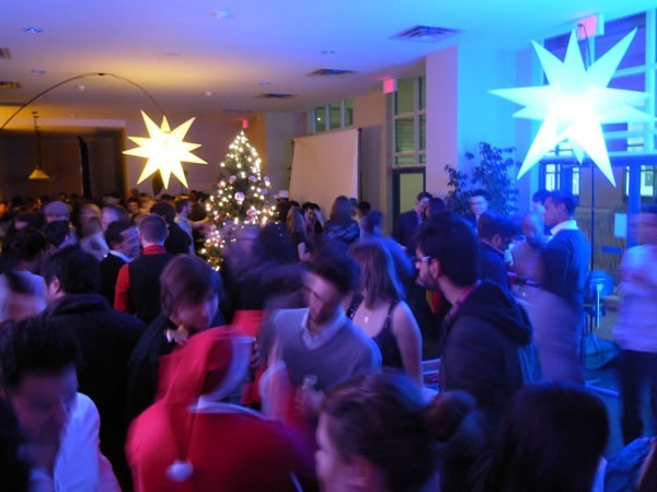 A dance floor packed with party-goers