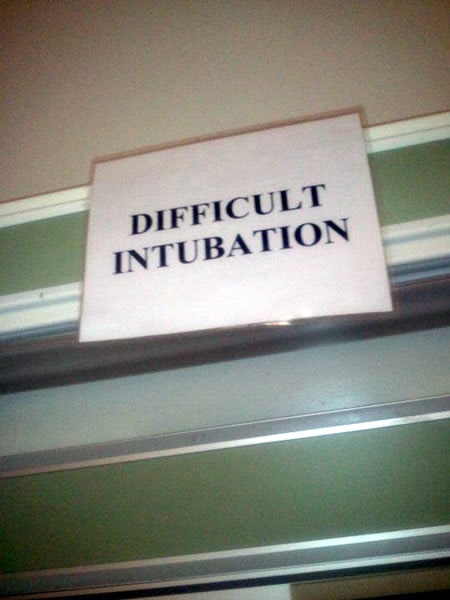 Sign: "Difficult Intubation"