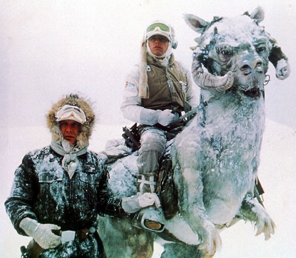 Han Solo and Luke Skywalker on the ice planet hoth