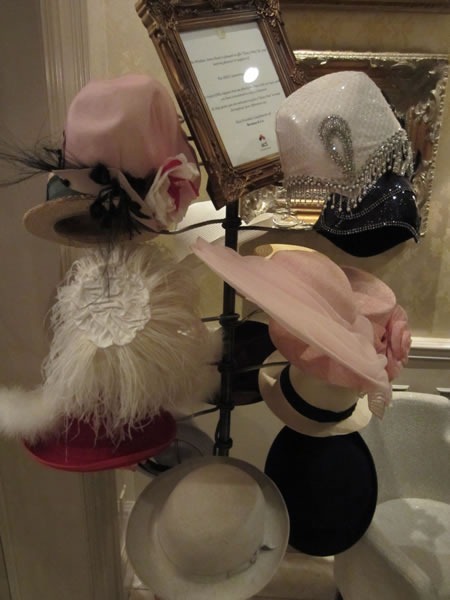The hat rack at Windsor Arms Hotel's tea room