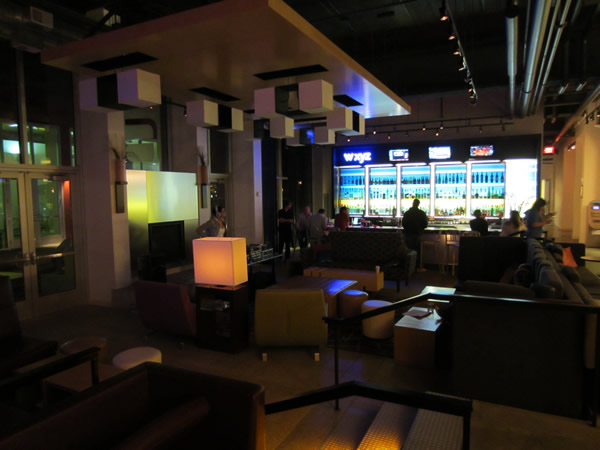 The lobby bar, as seen from the far end of the lobby