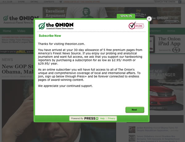 Onion paywall