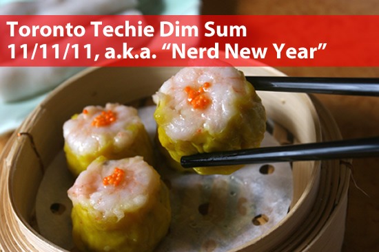 Toronto Techie Dim Sum - 11/11/11, a.k.a. "Nerd New Year" - photo of har gow in a steamer