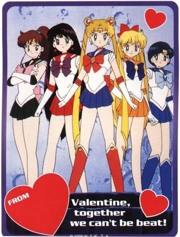 Sailor Scouts: "Valentine, together we can't be beat!"
