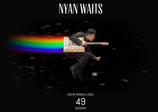 Screenshot of the "Nyan Waits" site