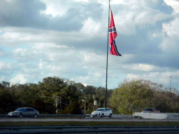 Giant confederate flag as seen from the highway