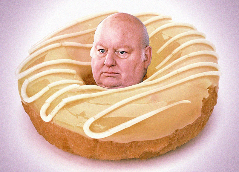 mike duffy in a donut