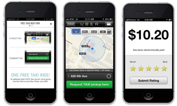 uber user interfaces