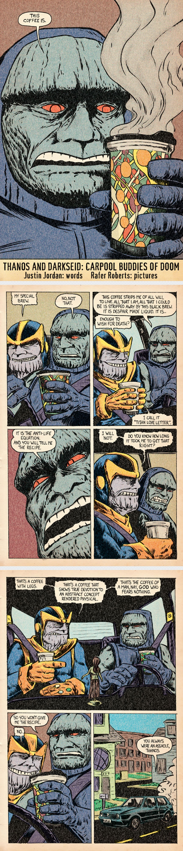 thanos and darkseid - carpool buddies of doom