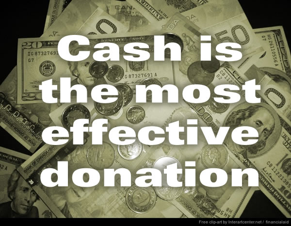 cash is the most effective donation