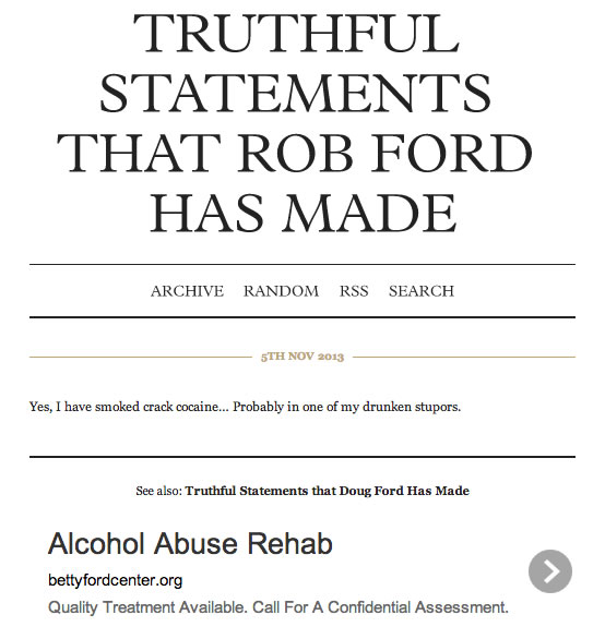 truthful statements that rob ford has made