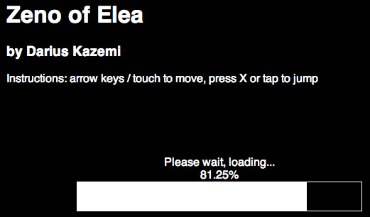 Screenshot of the loading screen of the game 'Zeno of Elea'.