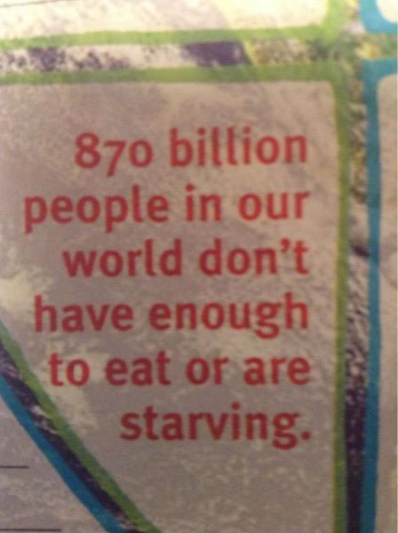 870 billion people dont have enough to eat
