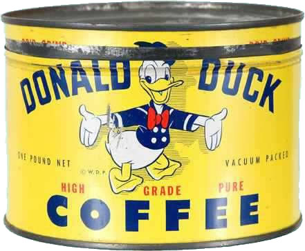 donald duck coffee tin