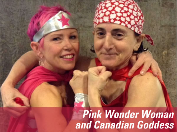 pink wonder woman and canadian goddess