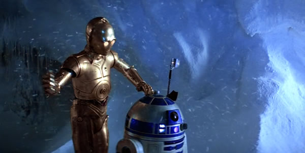 c-3p0 and r2-d2 on hoth