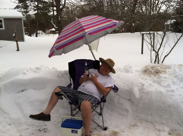 lawnchair in the snow