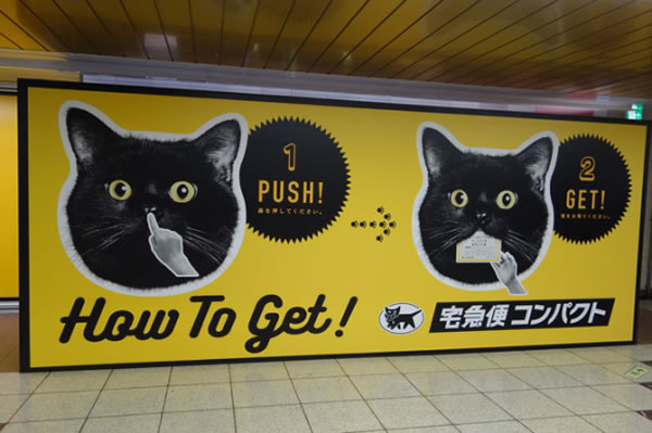 giant black cat sign