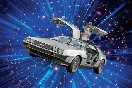 The time-traveling DeLorean from 'Back to the Future'.