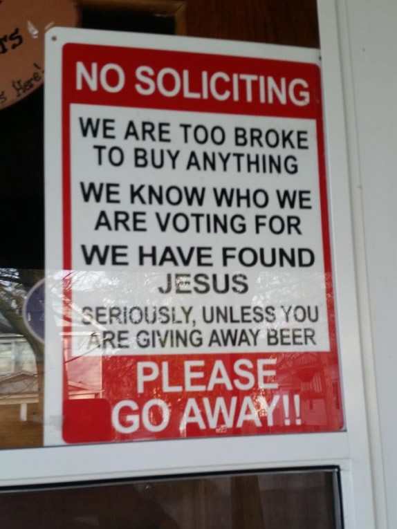 no soliciting sign