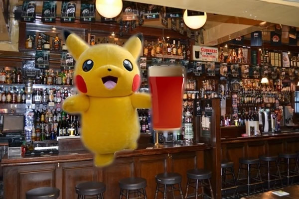 pikachu at a pub