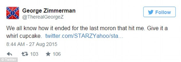 zimmerman last moron who hit me