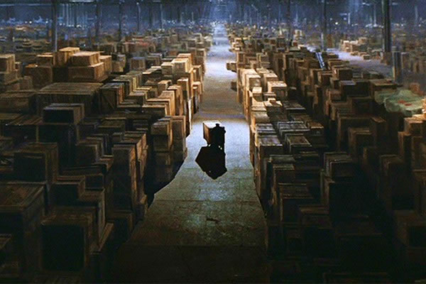 Photo: The final shot from 'Raiders of the Lost Ark', where the Ark of the Covenant is put into storage in a giant warehouse, presumably never to be found again.