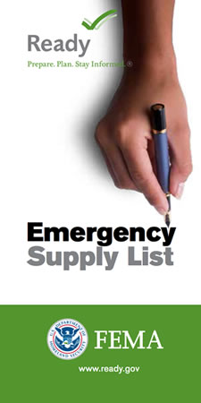 Cover of the 2014 edition of the FEMA Emergency Supply List document