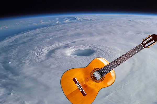 Hurricane Irma, as seen from space, with guitar.