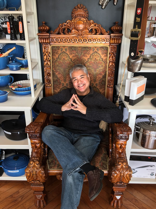 Joey deVilla in the big chair at Cheese Boutique, Toronto.