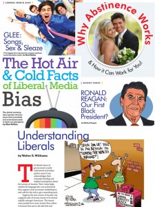 Montage of high-larious pages from the winter 2011 issue of The Conservative Teen