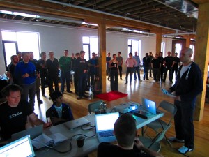 HackTO attendees watching API presentations