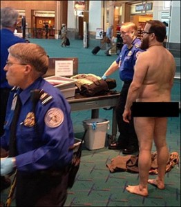John E. Brennan, naked at airport security