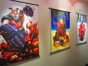 Close-up of posters in Shopify's videogame room