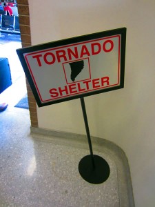 "Tornado Shelter" sign
