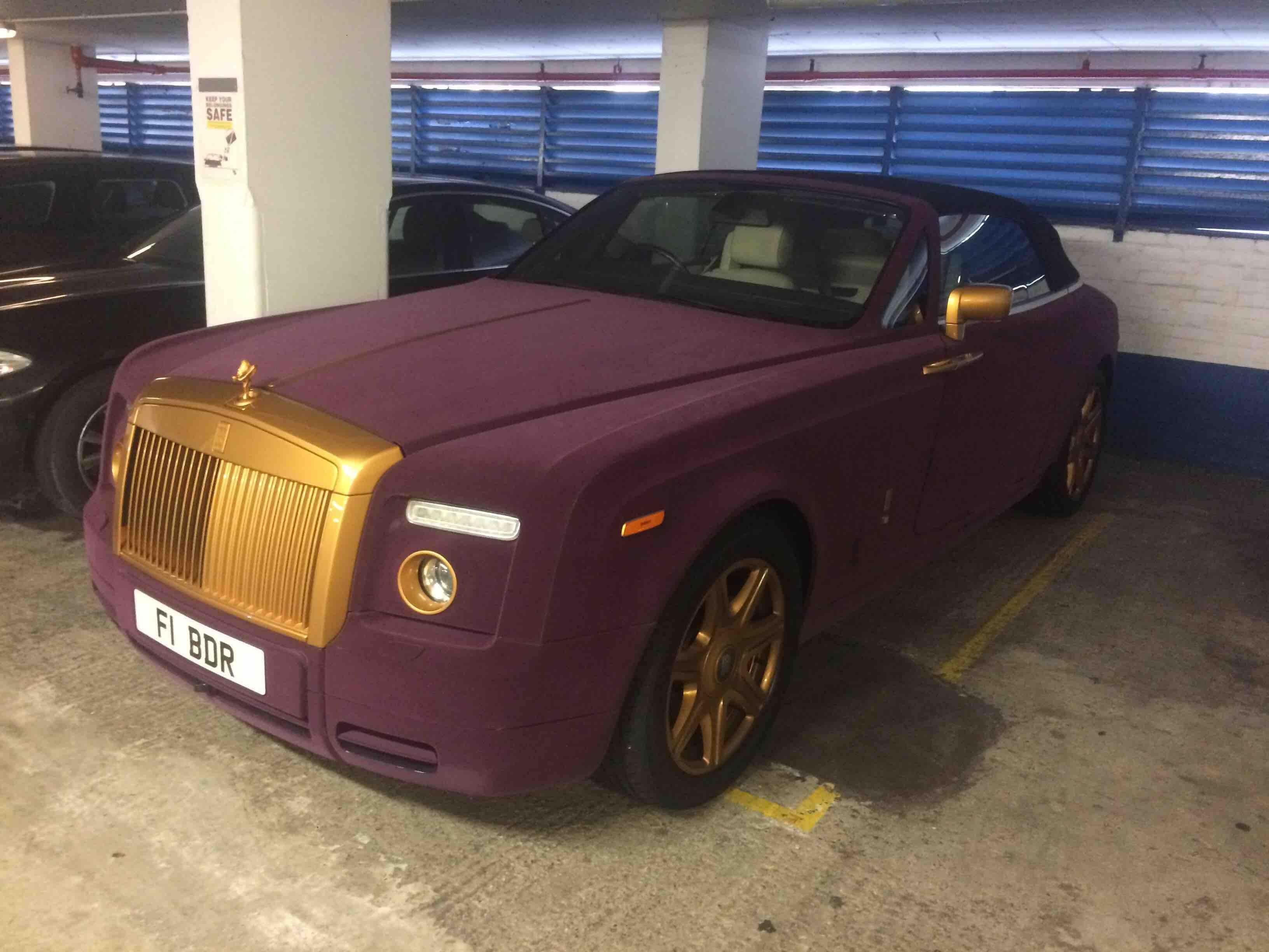 A purple velvet-covered Rolls Royce in Knightsbridge - The Adventures ...