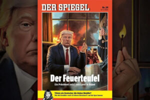 Magazine cover: June 2020 edition of Der Spiegel, featuring “Der Feuerteufel” on the cover.