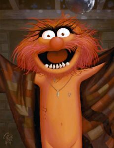 Painting: Animal as Buffalo Bill (“Muppets as Horror Movie Icons” series)