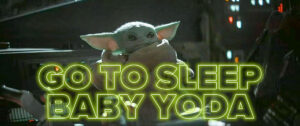 Photo: “Go to sleep Baby Yoda” — “The Child” in the Mandalorian’s cockpit.