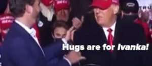 Photo: Donald Trump Jr. trying to hug Donald Trump, but Don Sr. refuses.