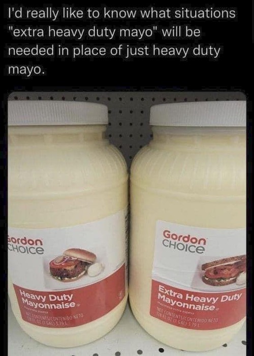 What's the difference between “heavy duty” and “extra heavy duty”  mayonnaise? - The Adventures of Accordion Guy in the 21st Century