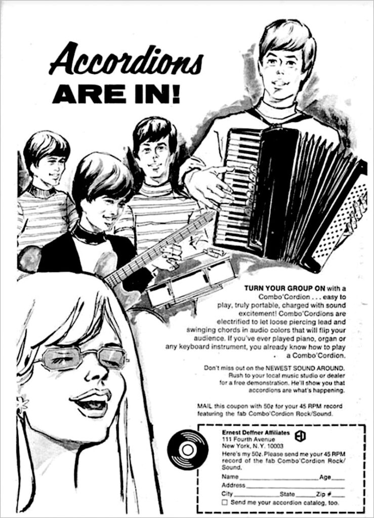 Old advertisement from the 1960’s; “Accordions are in!”